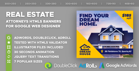 Dream House Real Estate Html5 Banner Ad Templates Gwd