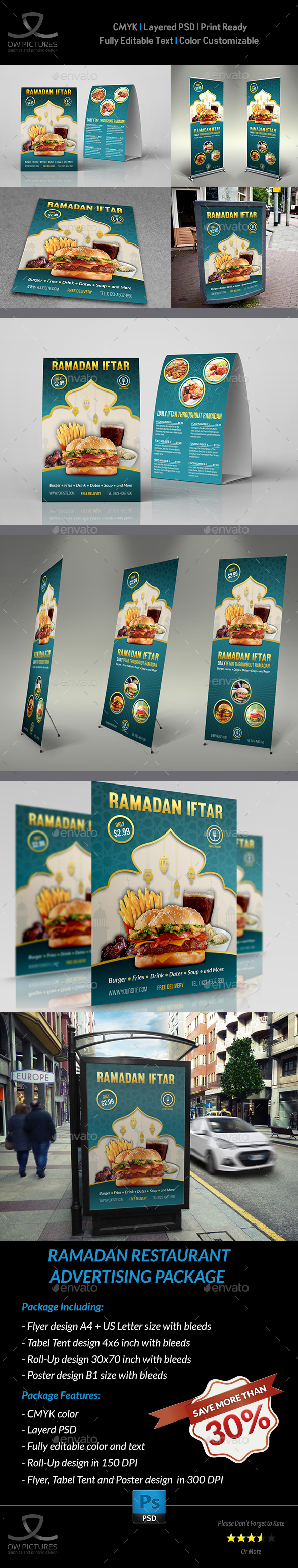 Ramadan Restaurant Advertising Bundle - Miscellaneous Print Templates