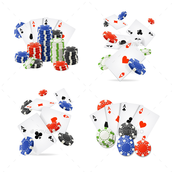Realistic Detailed 3d Casino Set. Vector - Conceptual Vectors