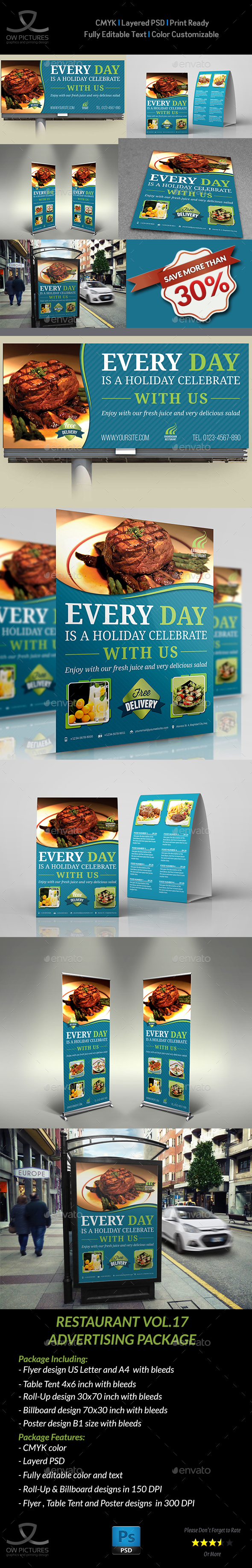 Restaurant Advertising Bundle Vol.17 - Miscellaneous Print Templates