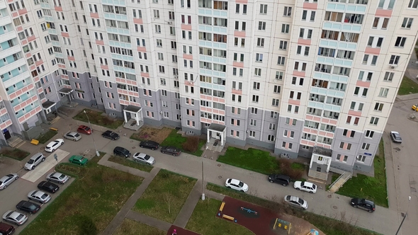 Top of Courtyard of Residential Building in Moscow, Russia