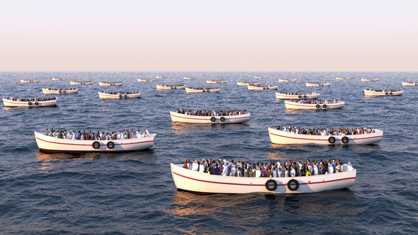 Many Boats on the Sea