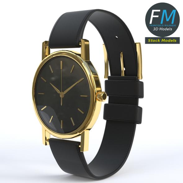 Wrist Watch with Leather Watchstrap - 3DOcean Item for Sale