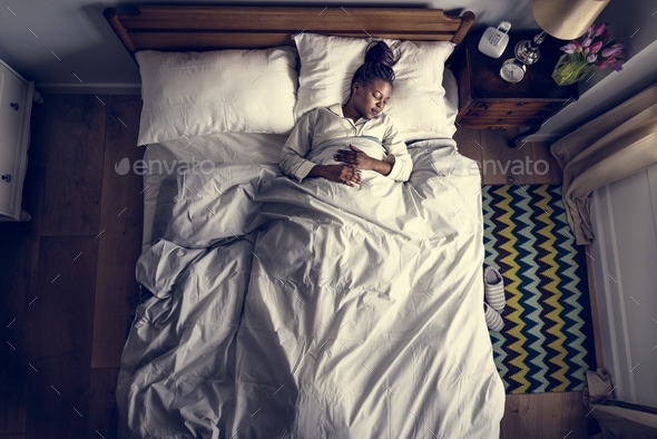 African American woman on bed sleeping Stock Photo by Rawpixel | PhotoDune