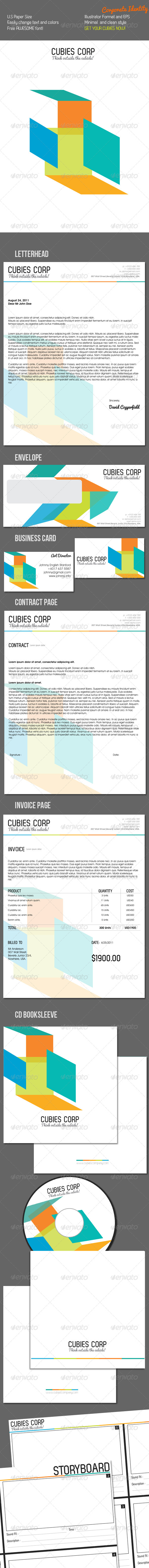 Cubies Corporate Identity - Stationery Print Templates