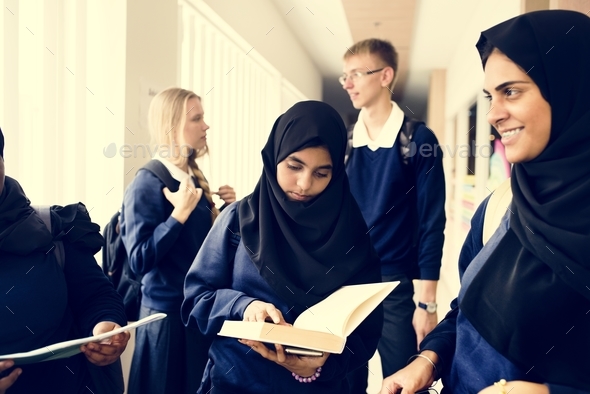 A group of Muslim students - Stock Photo - Images