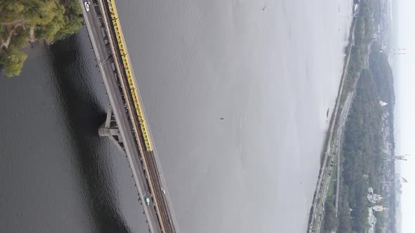 Vertical Video Aerial View of the Dnipro River  the Main River of Ukraine alt