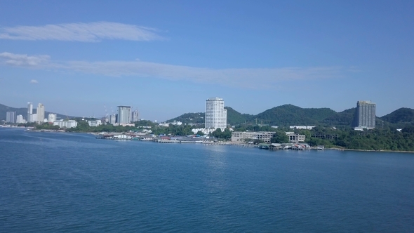 Thailand, Sriracha Bay Aerial Footage Flat Profile alt