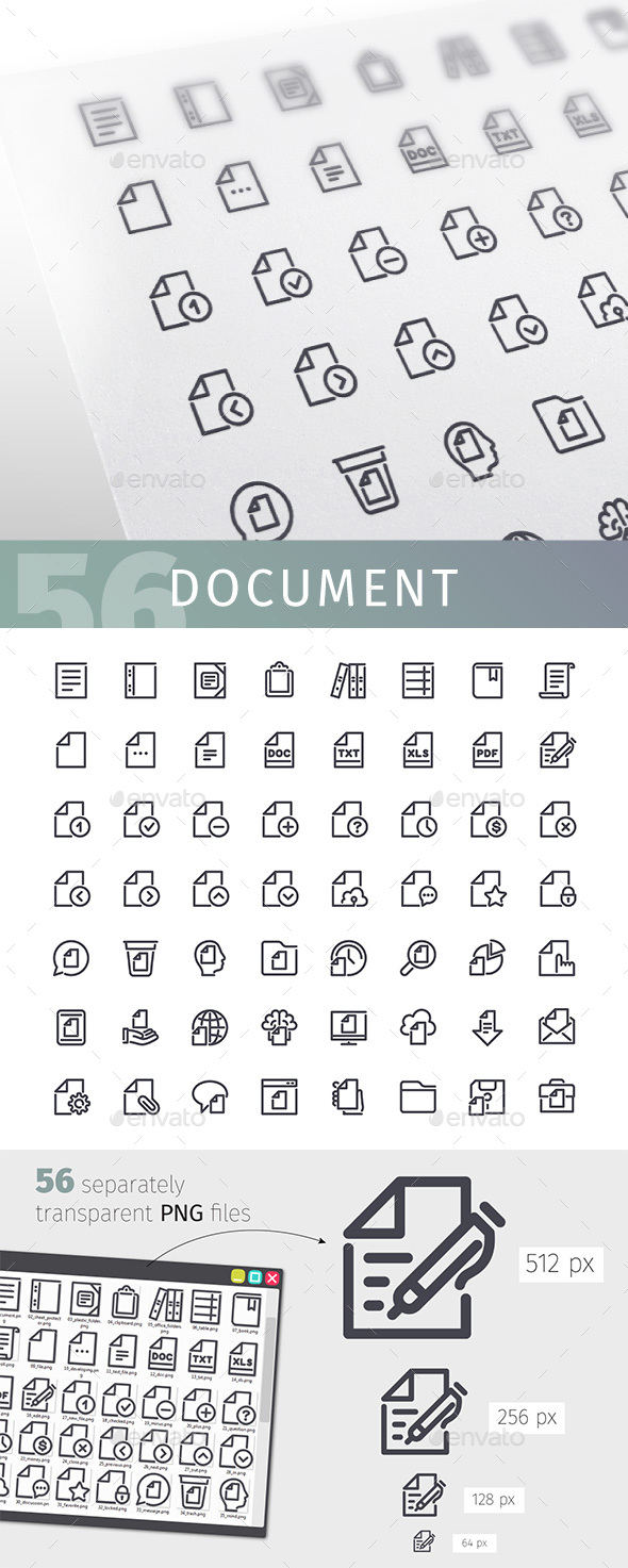Document Line Icons Set - Business Icons