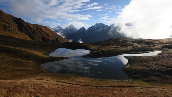 Koruldi Lakes, Upper Svaneti, Mestia Near Ushba Pass. Georgia, Europe