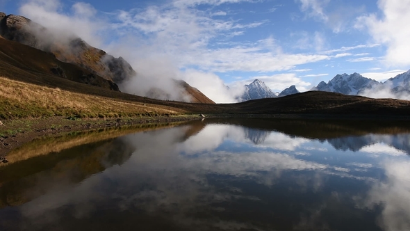 Koruldi Lakes, Upper Svaneti, Mestia Near Ushba Pass. Georgia, Europe. Caucasus.  Video Hig