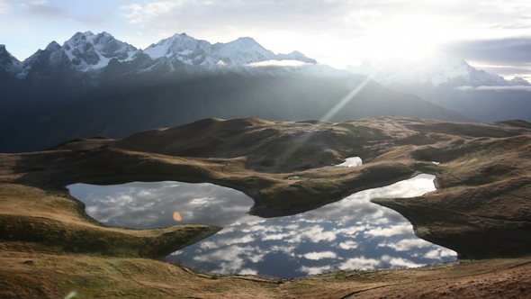 Koruldi Lakes, Upper Svaneti, Mestia Near Ushba Pass. Georgia, Europe.  Video