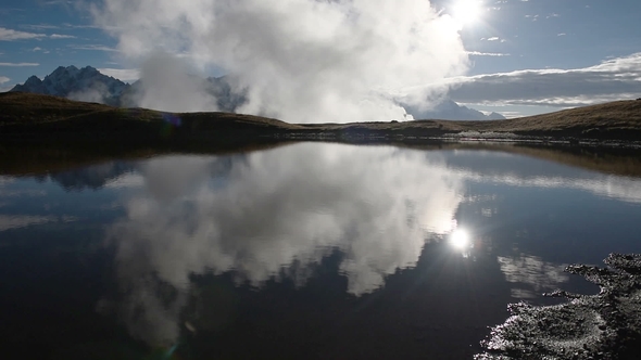 Koruldi Lakes, Upper Svaneti, Mestia Near Ushba Pass. Georgia, Europe. Caucasus