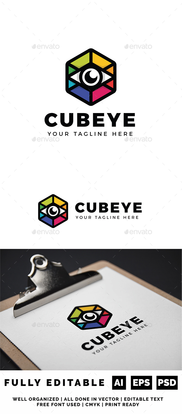 Cubic Eye Logo - Objects Logo Templates