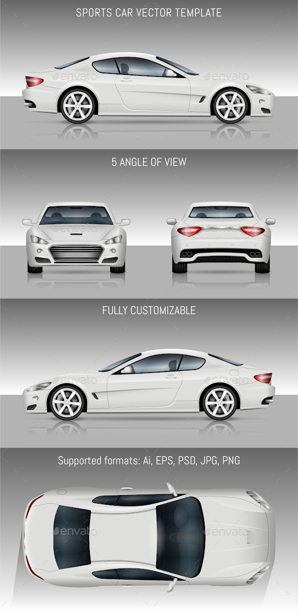 Sports Car Vector Template - Man-made Objects Objects
