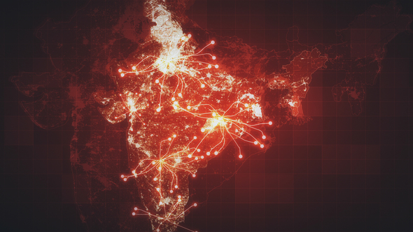 Red India Map Network Rollback 4K