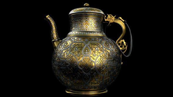 4K Old Islamic Jug 360 Rotation alt