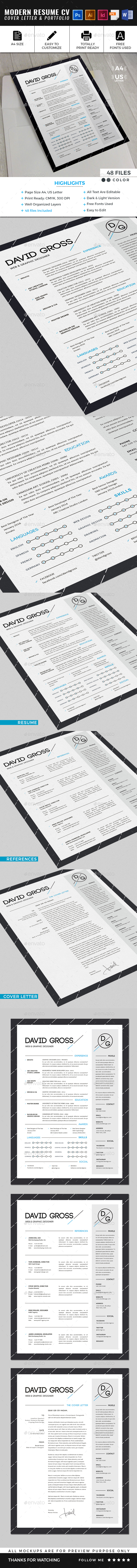 Modern Resume CV Template - Resumes Stationery