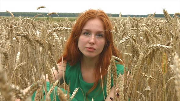 Girl in Wheat Field