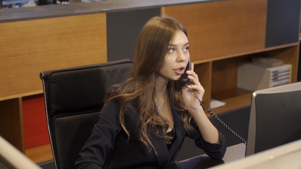 Manager Is Calling Superiors Using Phone