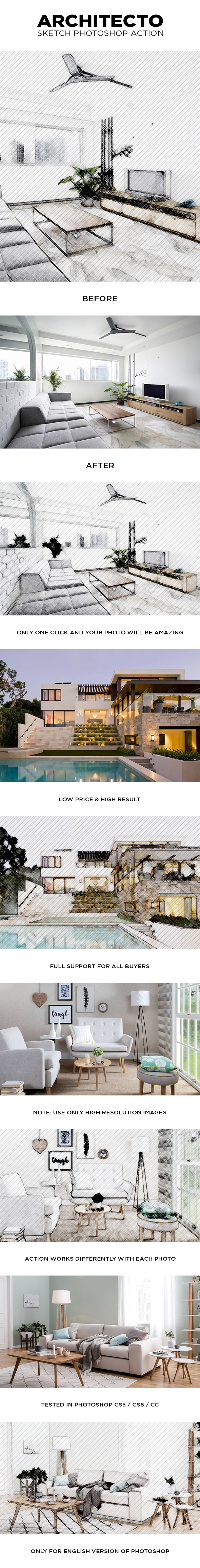 Architecto Sketch Photoshop Action - Photo Effects Actions
