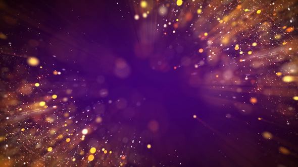 Golden And Purple Particles Background