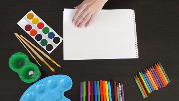 Paper, Paints and Pencils for Drawing alt