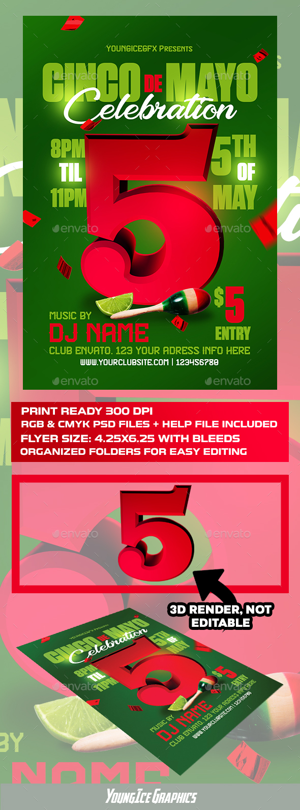 Cinco De Mayo Flyer Template - Clubs & Parties Events
