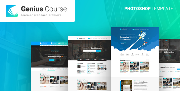 genius learning course psd template by last40 themeforest photoshop template