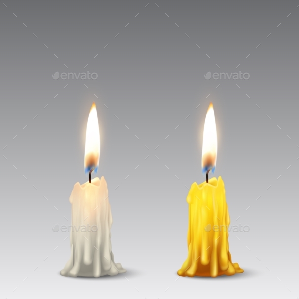 Vector Realistic White and Orange Paraffin - Man-made Objects Objects