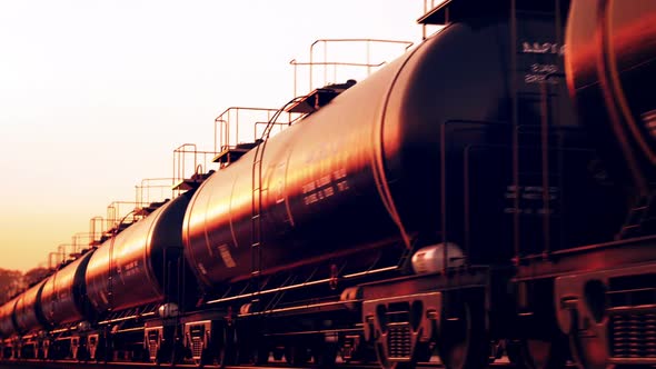 Railway transportation of the fuel, gasoline or oil tank. Loopable animation. HD alt