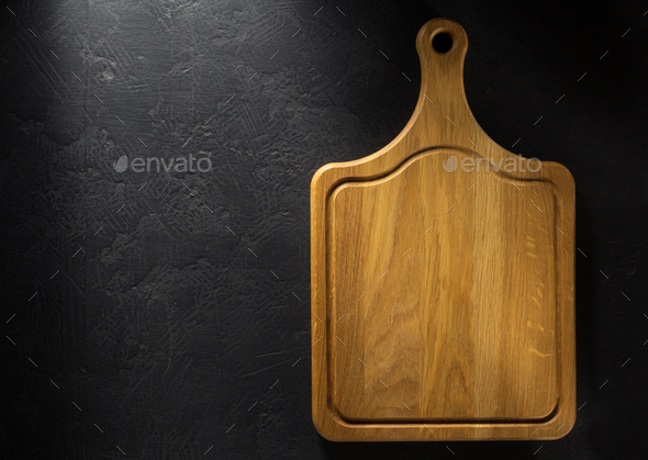 cutting board at black background Stock Photo by seregam | PhotoDune