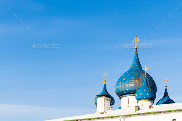 cupola of Cathedral of the Nativity in Suzdal town Stock Photo by vvoennyy