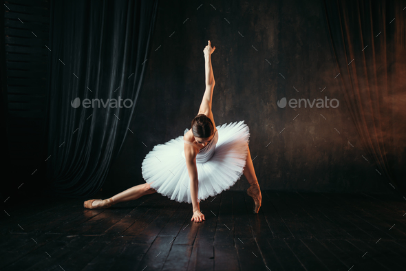 Grace of ballerina in motion on theatrical stage Stock Photo by NomadSoul1