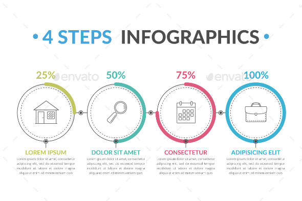 4 Steps Infographics - Infographics