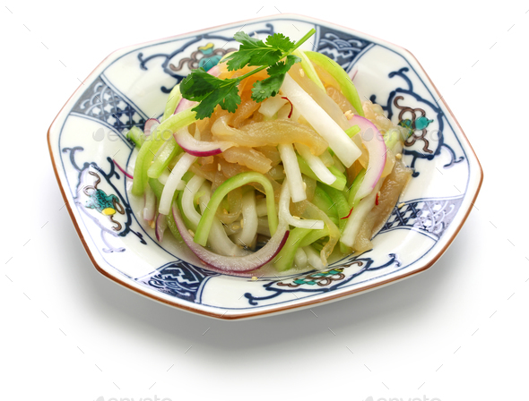 jellyfish salad, chinese cuisine, cold dish - Stock Photo - Images