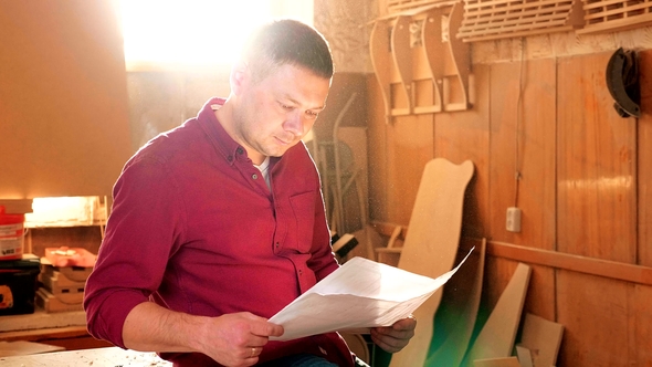 Carpenter Portrait at His Workplace.