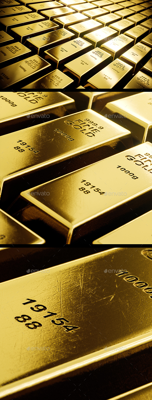 Mystery Shining Gold Bars - 3D Backgrounds