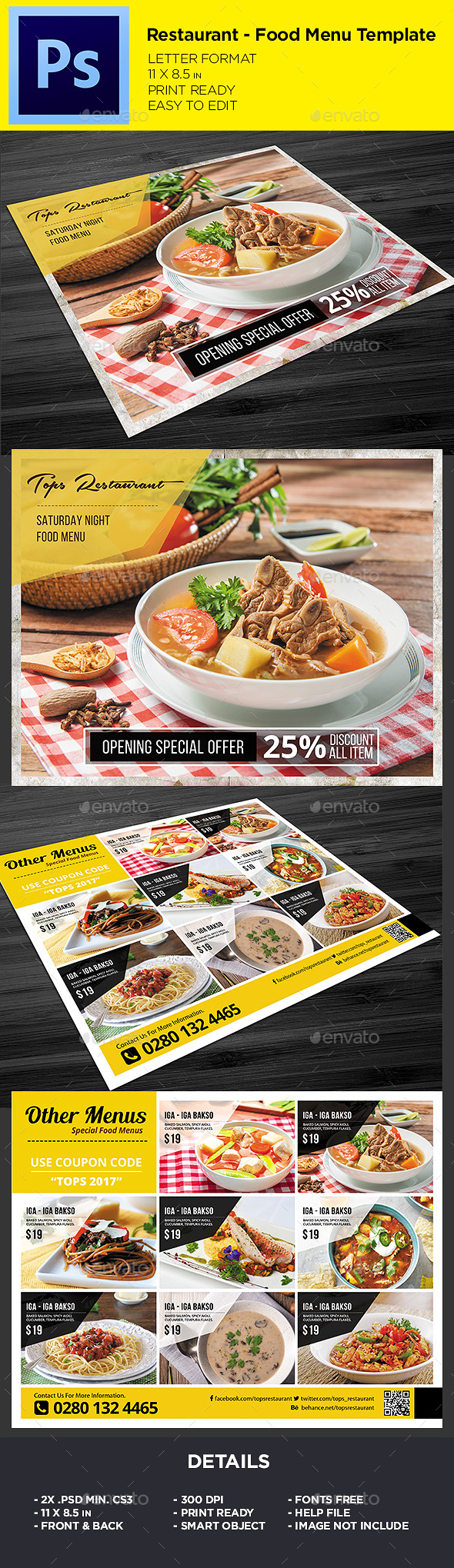 Restaurant Menu - Food Menu Flyer - Restaurant Flyers