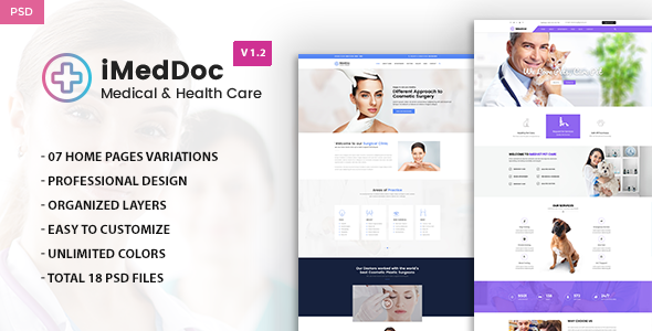 iMedDoc: Medical Center and Health PSD Template - Health & Beauty Retail