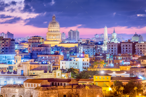 Havana, Cuba downtown skyline. - Stock Photo - Images