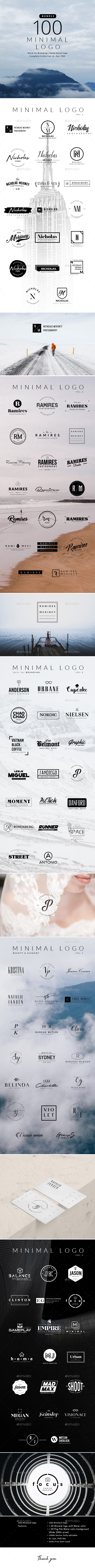 Bundle 100 Minimal logo - Badges & Stickers Web Elements