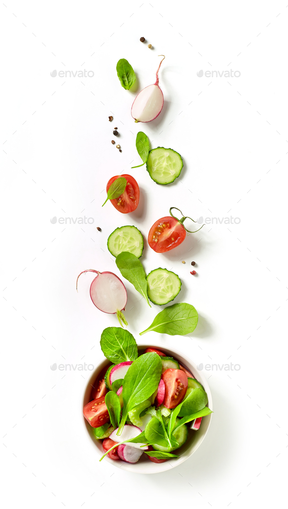 bowl of fresh vegetable salad - Stock Photo - Images