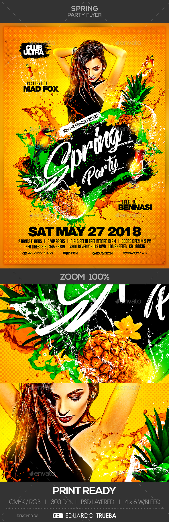 Spring Party Flyer - Clubs & Parties Events