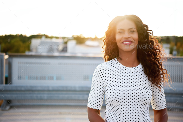 Beautiful woman in polka dot blouse Stock Photo by UberImages | PhotoDune