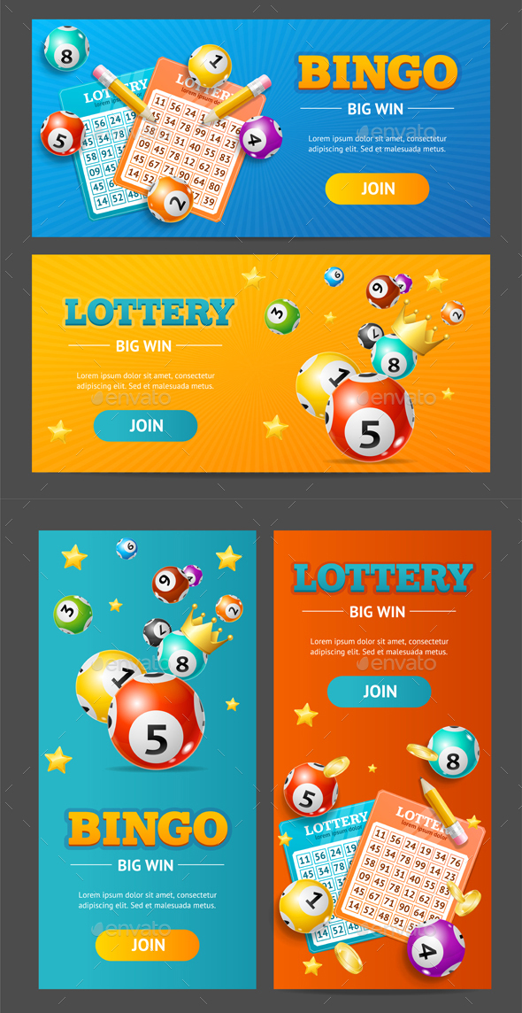 Realistic Lotto Banner Set. Vector - Conceptual Vectors