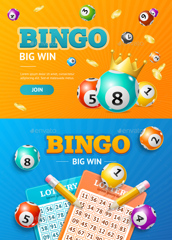 Realistic Detailed 3d Lotto Concept Bingo Big Win Card Background. Vector - Backgrounds Decorative