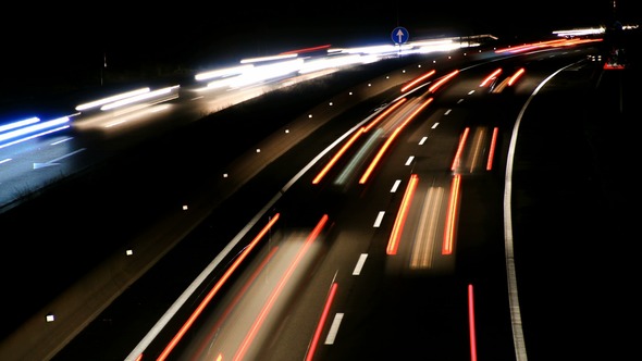 Highway Traffic Cars at Night Time Lapse