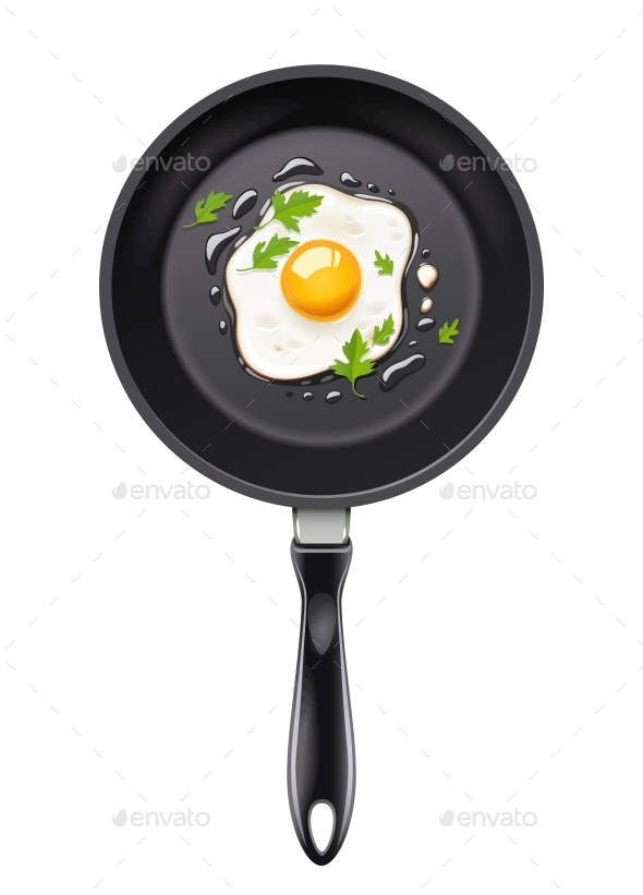 Pan with Fried Egg - Food Objects