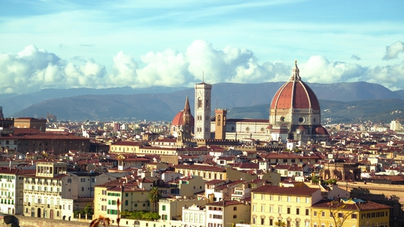 Beautiful Panorama of the Duomo in Florence, Italy